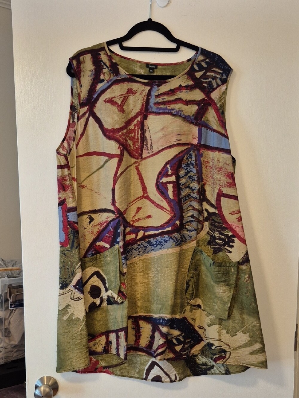 Shana Sleeveless Abstract Tunic Dress – Size XXL